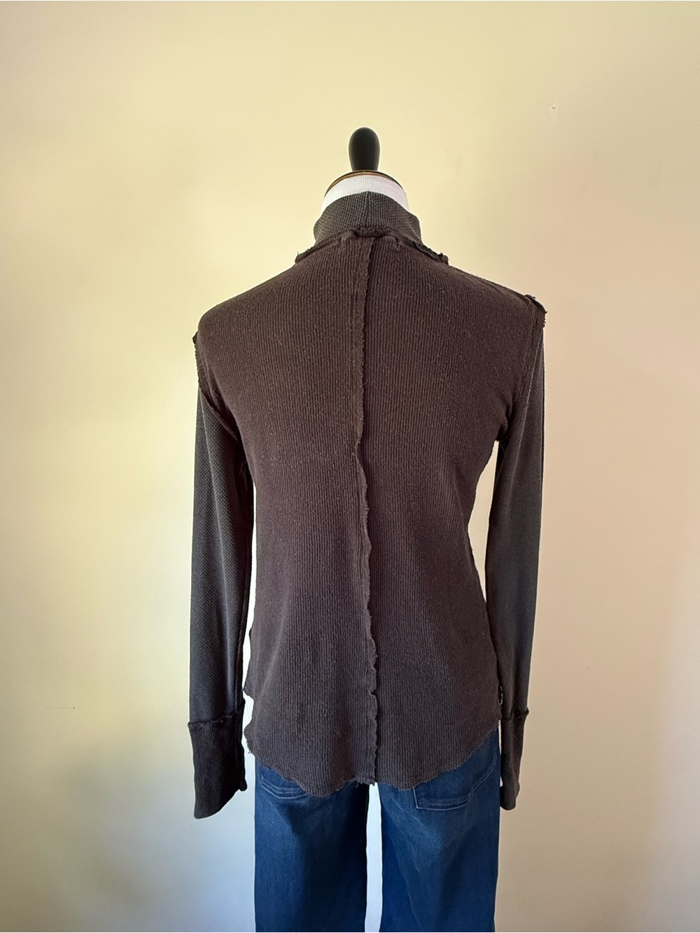 We The Free Dark Gray Long-Sleeve Mock Neck Top - Picture 3 of 6